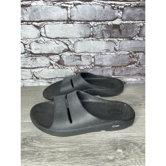 OOFOS OOahh Recovery Black Rubber Slip On Lightweight Sandals Men Sz 12M US/45EU main image 15